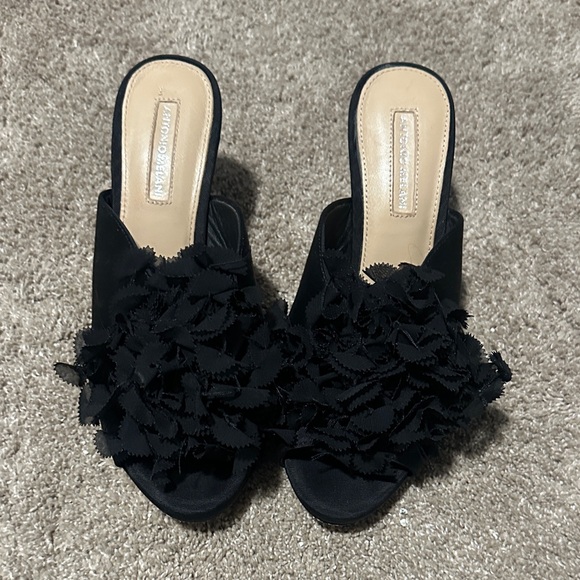 ANTONIO MELANI Shoes - Antonio Melani Black Satin Slide Sandals